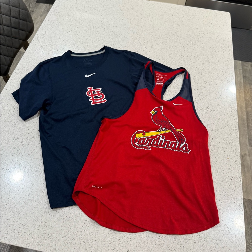 Nike St. Louis Cardinals Lot of Two Red and Blue Short Sleeve Tees